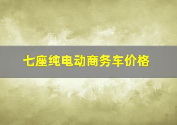 七座纯电动商务车价格