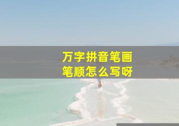 万字拼音笔画笔顺怎么写呀