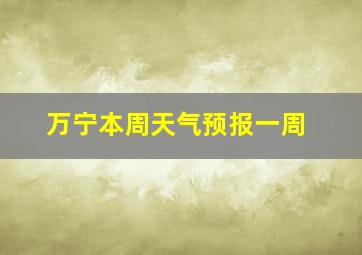 万宁本周天气预报一周