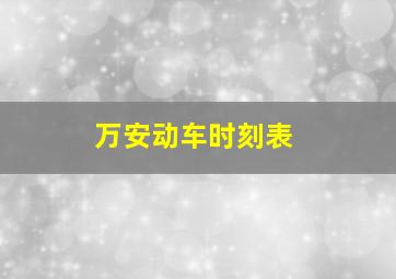 万安动车时刻表