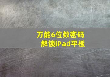 万能6位数密码解锁iPad平板