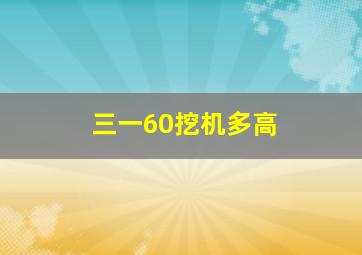 三一60挖机多高