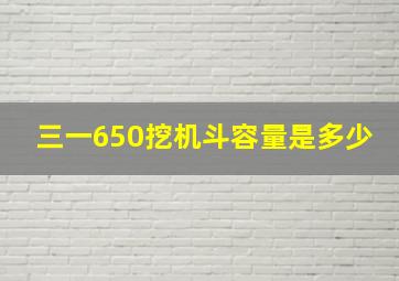 三一650挖机斗容量是多少