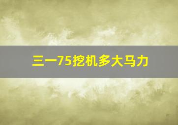 三一75挖机多大马力