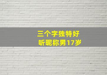 三个字独特好听昵称男17岁