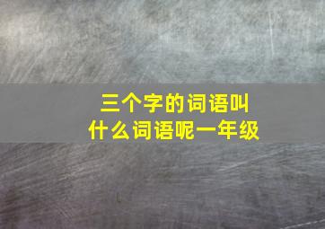 三个字的词语叫什么词语呢一年级