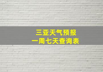 三亚天气预报一周七天查询表