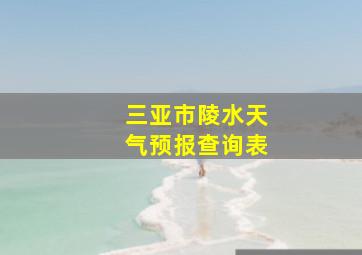 三亚市陵水天气预报查询表