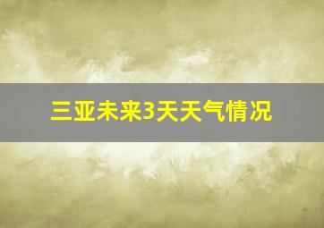 三亚未来3天天气情况