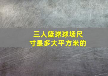 三人篮球球场尺寸是多大平方米的