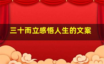 三十而立感悟人生的文案