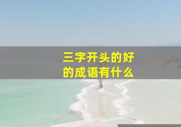 三字开头的好的成语有什么