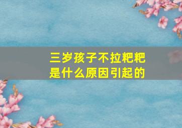 三岁孩子不拉粑粑是什么原因引起的