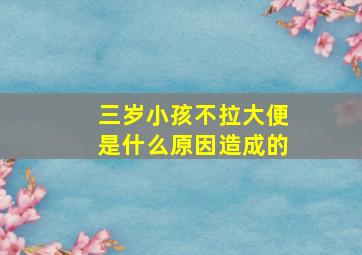 三岁小孩不拉大便是什么原因造成的