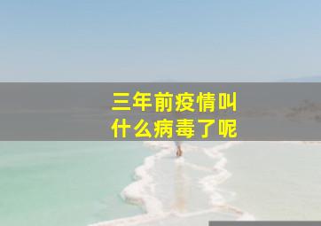 三年前疫情叫什么病毒了呢