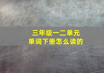 三年级一二单元单词下册怎么读的