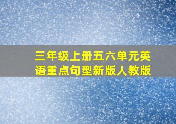 三年级上册五六单元英语重点句型新版人教版