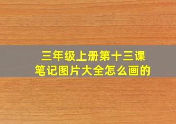 三年级上册第十三课笔记图片大全怎么画的