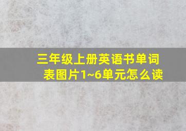 三年级上册英语书单词表图片1~6单元怎么读