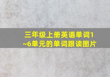 三年级上册英语单词1~6单元的单词跟读图片