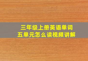 三年级上册英语单词五单元怎么读视频讲解