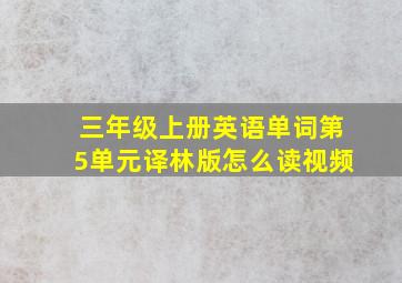 三年级上册英语单词第5单元译林版怎么读视频