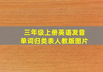 三年级上册英语发音单词归类表人教版图片