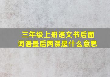 三年级上册语文书后面词语最后两课是什么意思