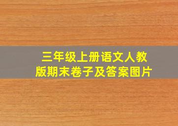 三年级上册语文人教版期末卷子及答案图片