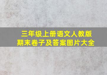 三年级上册语文人教版期末卷子及答案图片大全