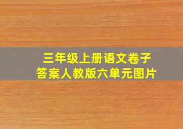 三年级上册语文卷子答案人教版六单元图片