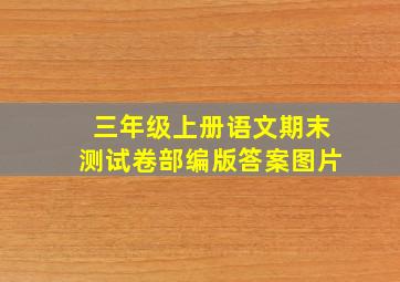 三年级上册语文期末测试卷部编版答案图片