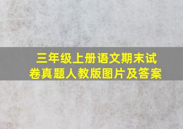 三年级上册语文期末试卷真题人教版图片及答案