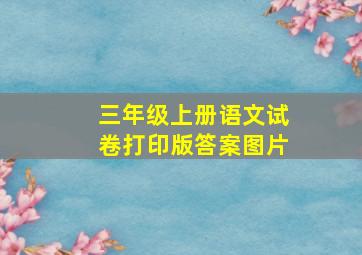 三年级上册语文试卷打印版答案图片