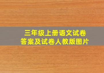 三年级上册语文试卷答案及试卷人教版图片