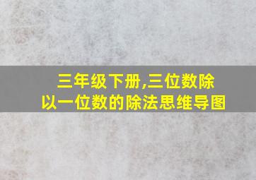 三年级下册,三位数除以一位数的除法思维导图