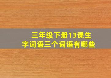 三年级下册13课生字词语三个词语有哪些