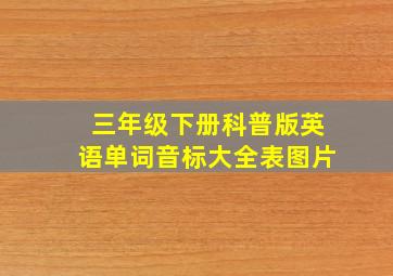 三年级下册科普版英语单词音标大全表图片