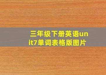 三年级下册英语unit7单词表格版图片