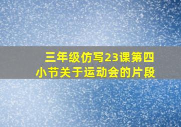 三年级仿写23课第四小节关于运动会的片段