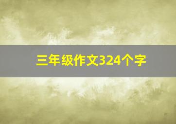 三年级作文324个字