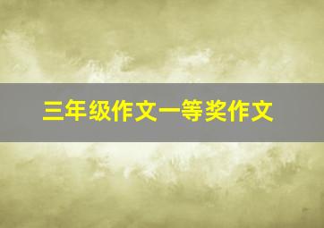 三年级作文一等奖作文