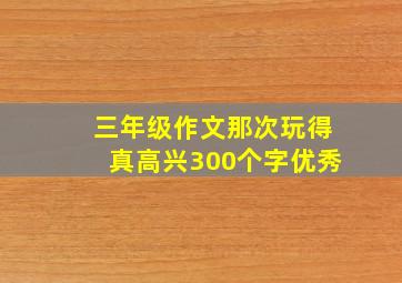 三年级作文那次玩得真高兴300个字优秀