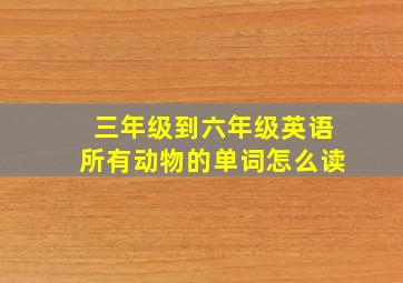 三年级到六年级英语所有动物的单词怎么读