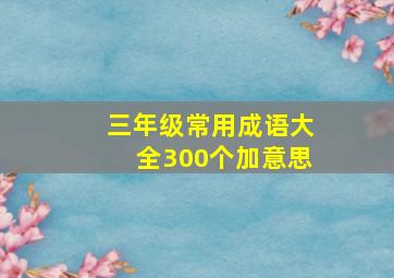 三年级常用成语大全300个加意思