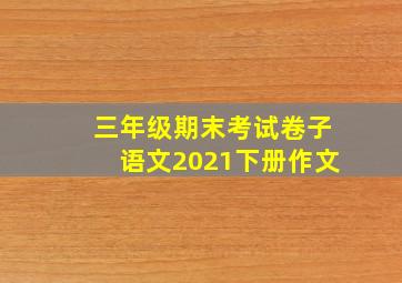 三年级期末考试卷子语文2021下册作文