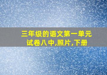 三年级的语文第一单元试卷八中,照片,下册