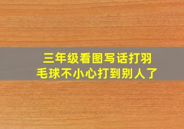 三年级看图写话打羽毛球不小心打到别人了