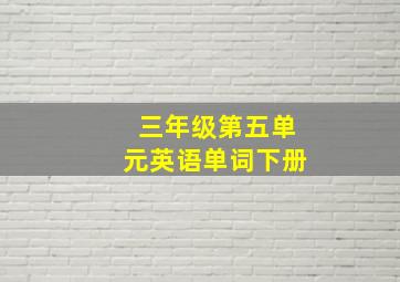 三年级第五单元英语单词下册