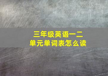 三年级英语一二单元单词表怎么读